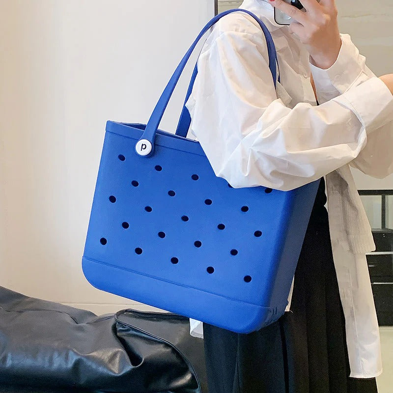 Wholesale Silicone Hollow Hole Handbag Beach Vacation Tote Bag